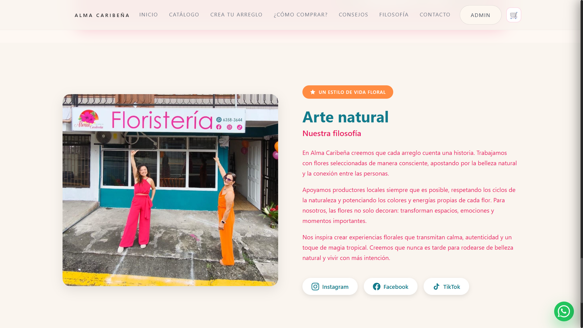 Página de la filosofía de la empresa