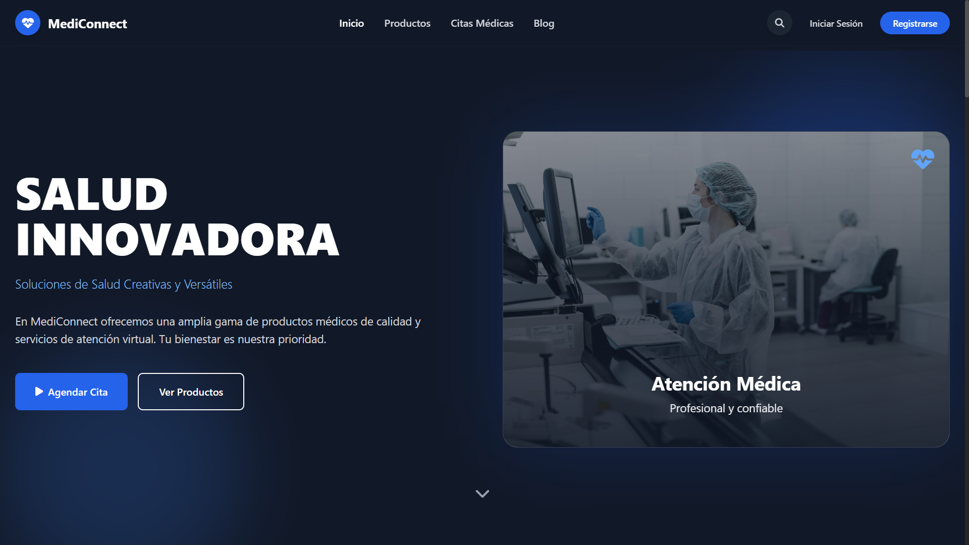 Página principal de la plataforma